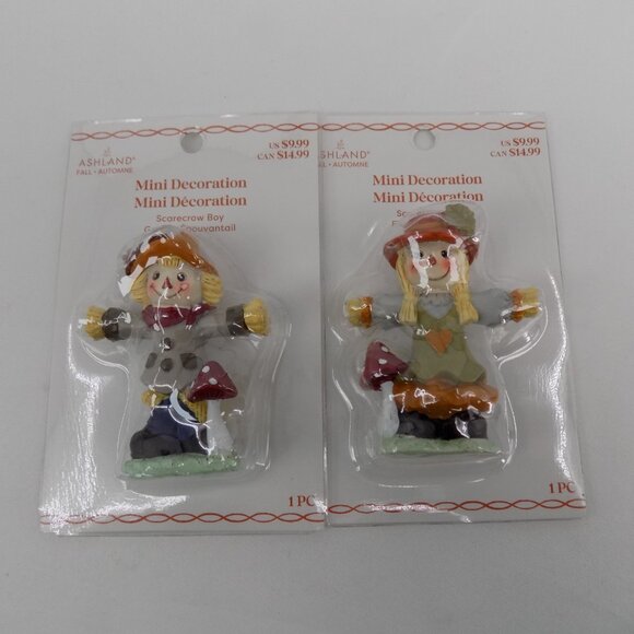 Ashland Other - Set of 2 Ashland Mini Decoration Scarecrow Boy And Girl Collectible Figurines